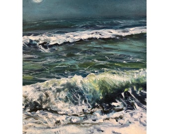 Oil Painting on Canvas | Ocean Waves | Signed Original Fine Art | Museum Quality | Wall Décor