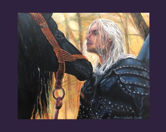 Oil Painting on Canvas | Geralt of Rivia | Signed Original Fine Art | Museum Quality | Wall Décor