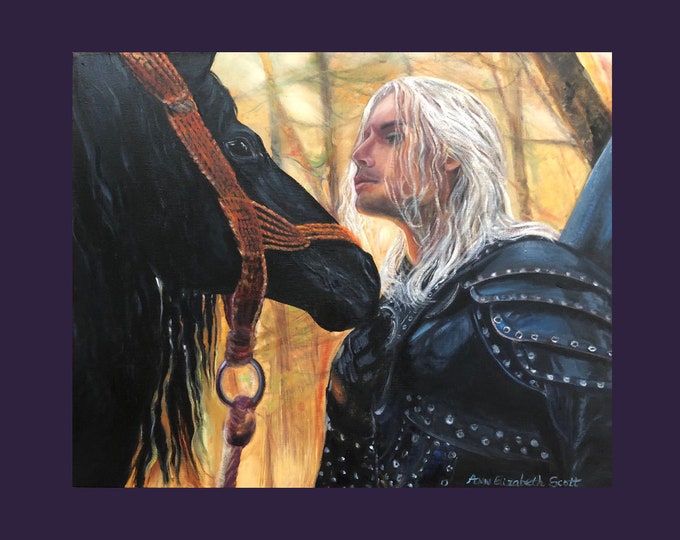 Oil Painting on Canvas | Geralt of Rivia | Signed Original Fine Art | Museum Quality | Wall Décor