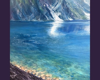 Oil Painting on Canvas | Snow Lake | Signed Original Fine Art | Museum Quality | Wall Décor