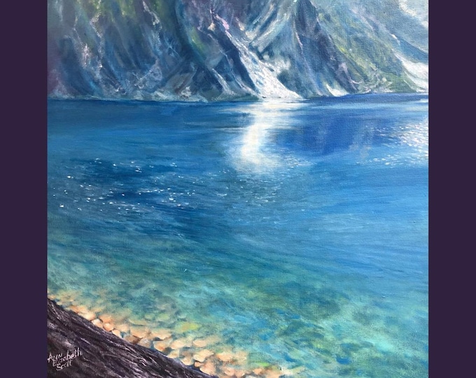 Oil Painting on Canvas | Snow Lake | Signed Original Fine Art | Museum Quality | Wall Décor