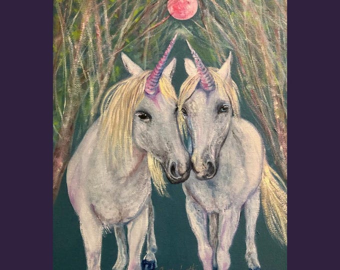 Oil Painting on Canvas | Faerie Unicorns | Signed Original Fine Art | Museum Quality | Wall Décor