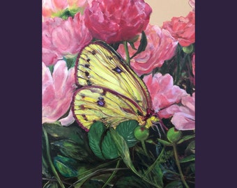 Oil Painting on Canvas | Flutter and Flirt | Signed Original Fine Art | Museum Quality | Wall Décor