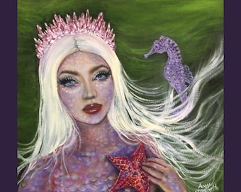 Oil Painting on Canvas | Mermaid Queen | Signed Original Fine Art | Museum Quality | Wall Décor