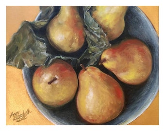 Oil Painting on Canvas | Golden Pears | Signed Original Fine Art | Museum Quality | Wall Décor