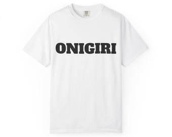 Camiseta Onigiri / Camiseta con texto de bola de arroz japonesa, Camisetas con tipografía minimalista