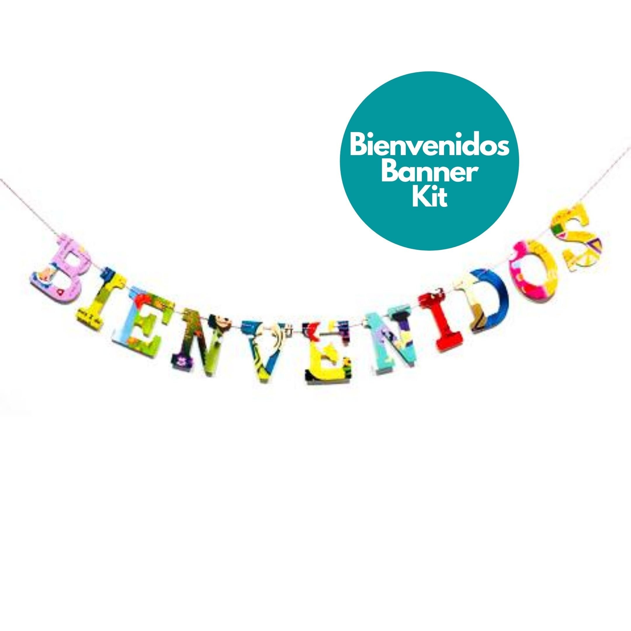 Bienvenidos Sign, Spanish Welcome Banners for Classrooms (39 x 8 In, 3  Pack) 