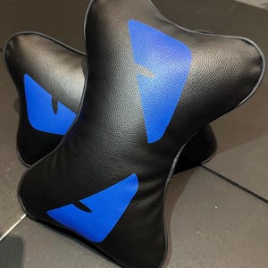 X2 Teufels Auge Blau Designer Luxus Auto Nackenkissen