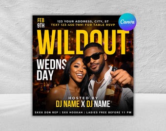 Wild Out Wednesday Party Flyer Template, Club Night Event Promotion (Digital Download)