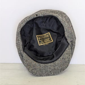 Vintage Pendleton Wool Newsboy Cap Herringbone Tweed Flat Hat Cabbie USA - SMALL Bild 1
