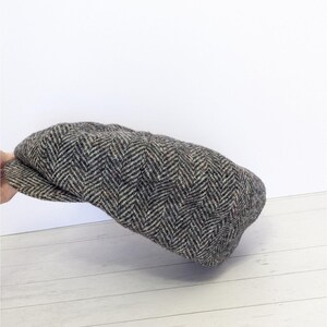 Vintage Pendleton Wool Newsboy Cap Herringbone Tweed Flat Hat Cabbie USA - SMALL Bild 4