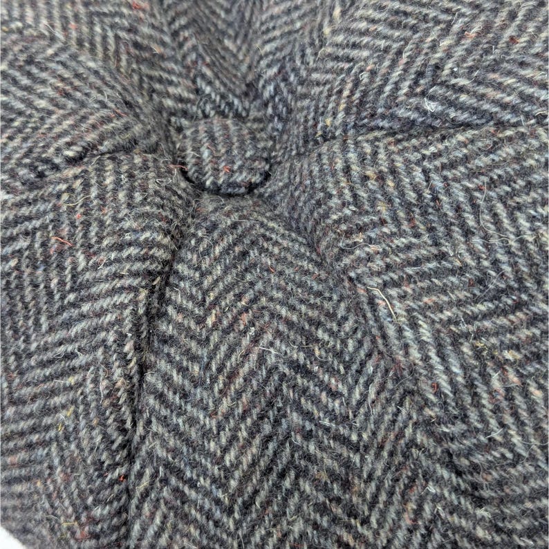 Vintage Pendleton Wool Newsboy Cap Herringbone Tweed Flat Hat Cabbie USA - SMALL Bild 7