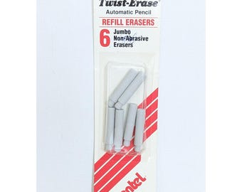 Vtg Pentel 6 pk Eraser Refill E10 Twist-Erase Automatic Mechanical Pencil JAPAN