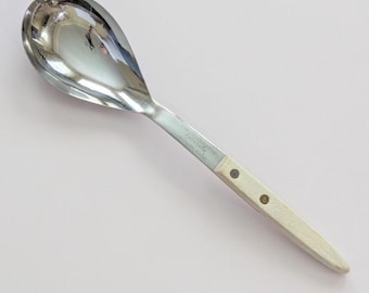 Vintage Warco Stainless Scoop Serving Spoon Wooden Handle Advertising Japan