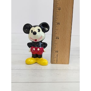 Figura de cerámica esmaltada de Mickey Mouse de Walt Disney Productions, estilo vintage, fabricada en Corea, de 7,6 cm (3 pulgadas) imagen 10