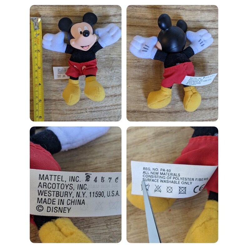 Vintage Disney Mickey Minnie Mouse Toy Lot Figure Magnet Plush Tin Tootsie Avon image 6