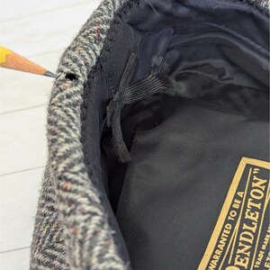 Vintage Pendleton Wool Newsboy Cap Herringbone Tweed Flat Hat Cabbie USA - SMALL Bild 10