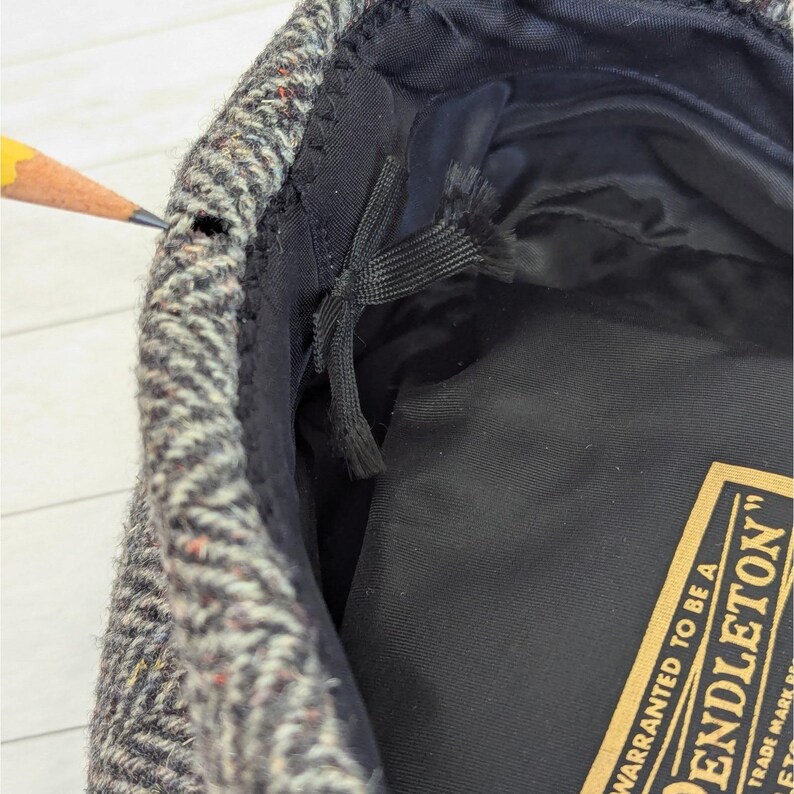 Vintage Pendleton Wool Newsboy Cap Herringbone Tweed Flat Hat Cabbie USA - SMALL Bild 10