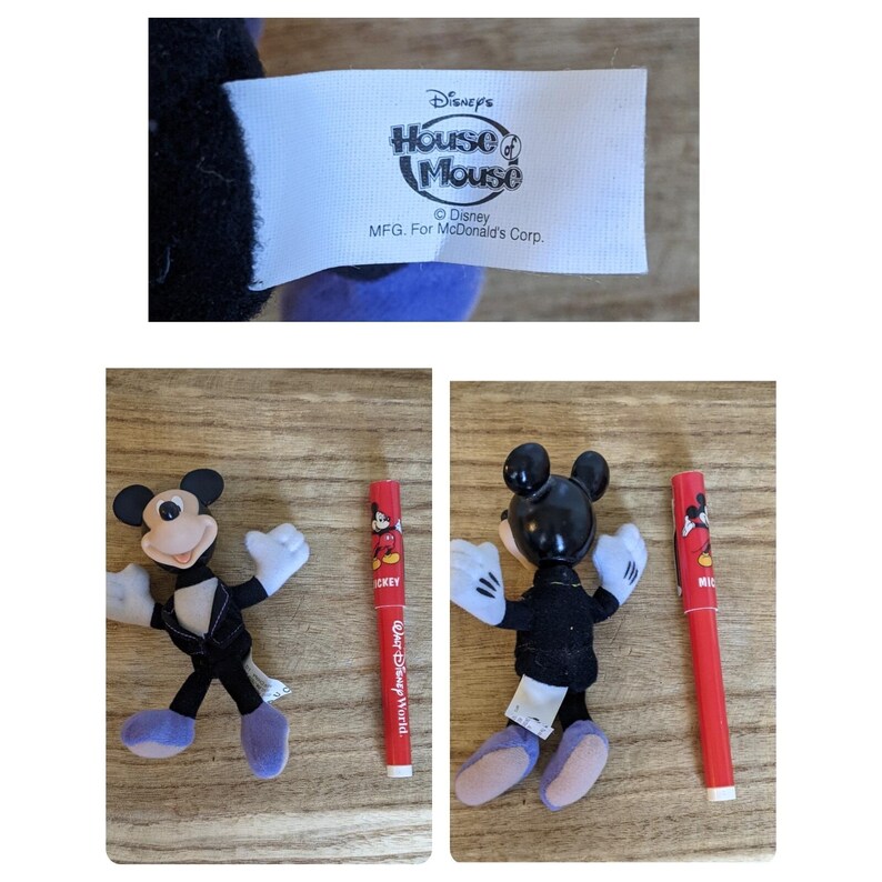 Vintage Disney Mickey Minnie Mouse Toy Lot Figure Magnet Plush Tin Tootsie Avon image 11