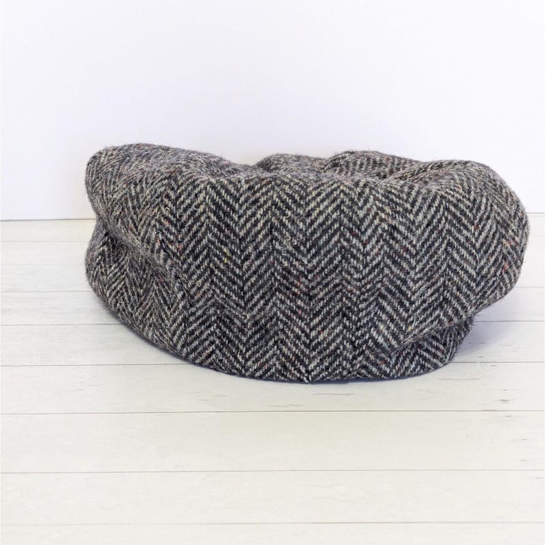 Vintage Pendleton Wool Newsboy Cap Herringbone Tweed Flat Hat Cabbie USA - SMALL Bild 5