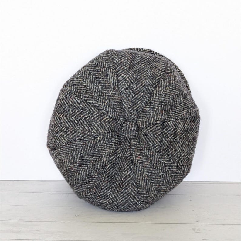 Vintage Pendleton Wool Newsboy Cap Herringbone Tweed Flat Hat Cabbie USA - SMALL Bild 2