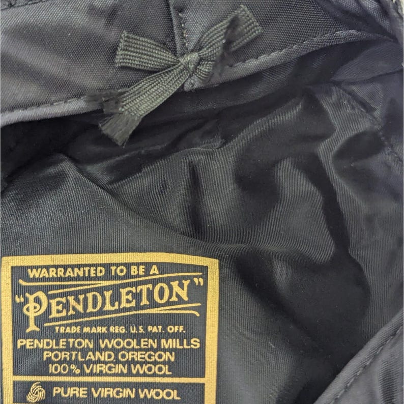 Vintage Pendleton Wool Newsboy Cap Herringbone Tweed Flat Hat Cabbie USA - SMALL Bild 9