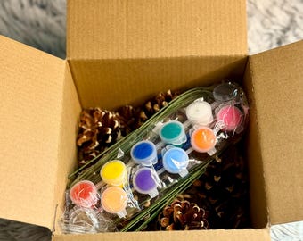 Zestaw do samodzielnego wykonania kwiatów z szyszek sosnowych, pomaluj własne dekoracje kwiatowe, relaksujące doświadczenie artystyczne