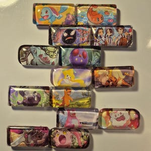 5x rectangular Pokémon magnets randomised - refrigerator magnets, fridge magnets