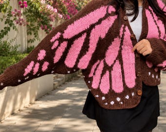 Crochet Butterfly Cardigan Pattern, Oversized Boho Sweater, Beginner Friendly (PDF Download)