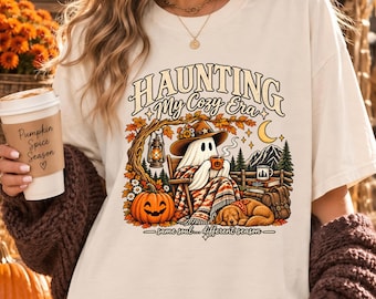 Haunting My Cozy Era, Sublimation Png, Cozy Ghost Png, Cowboy Ghost Png, Homebody Shirt Png, Halloween Png, Digital Download