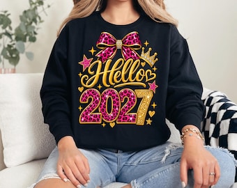 Hello 2027 Png, Happy New Year 2027, 2027 Celebration, Sublimation Png, Digital Download, New Year Shirt Png