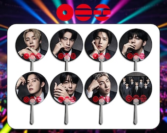 Gira Mundial 2026 Abanico de mano Concierto Kpop Animando a ARMY Foto del equipo BTS Abanico de mano redondo Merchandising Kpop BTS Arirang Accesorio Regalo para fans Regalo para ARMY