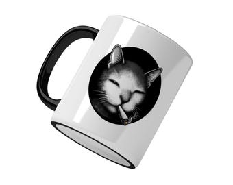 Smoking Cat Cup