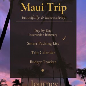 Planificador de viajes interactivo para Maui, Hawái, itinerario para parejas y control de presupuesto (digital) imagen 5