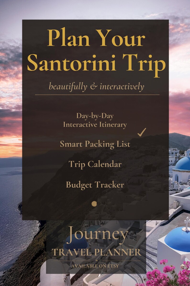 Planificateur de voyage pour Santorin, Grèce, itinéraire interactif pour couples (numérique) image 5