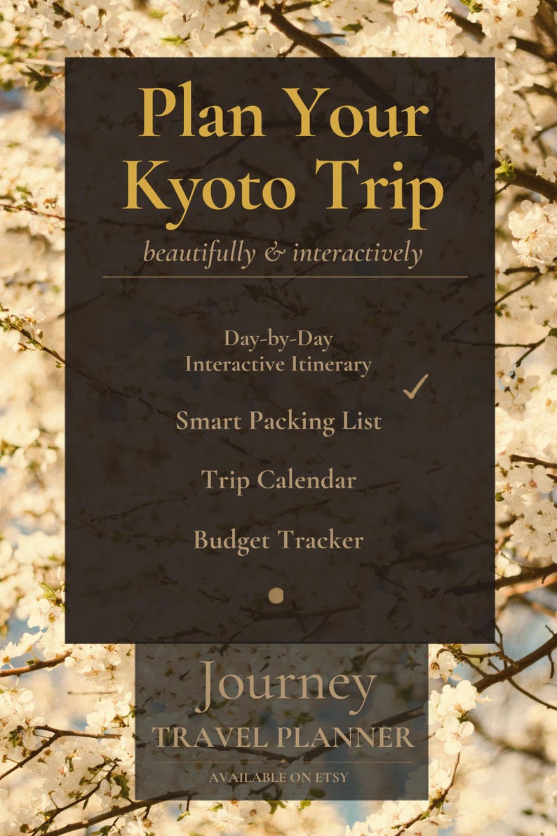 Kyoto Japan Interactive Travel Planner, 10-Day Itinerary, Couples Trip (Digital) image 5