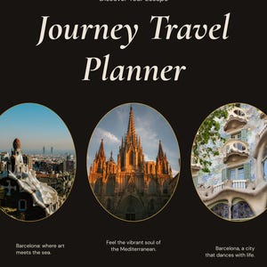 Interactive Barcelona Travel Planner, 6-Day Itinerary, Couples Trip, Budget Tracker (Digital) image 2