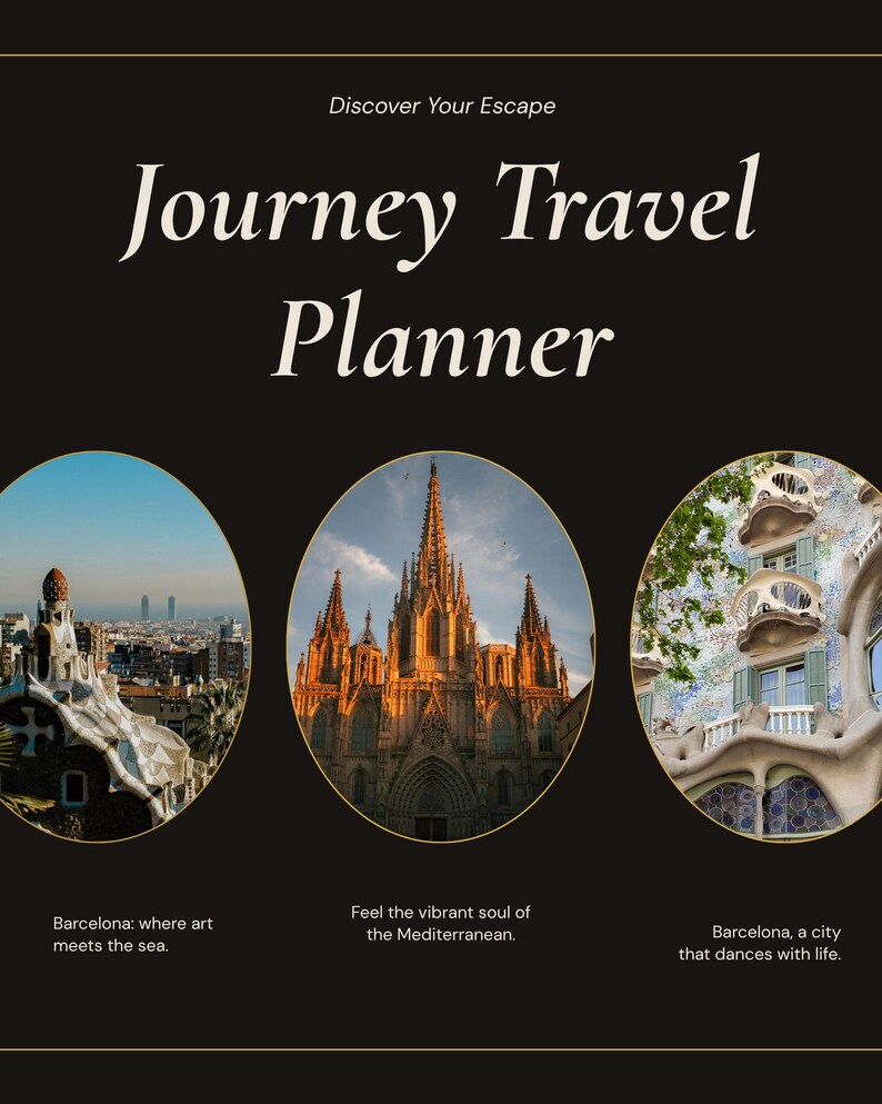 Interactive Barcelona Travel Planner, 6-Day Itinerary, Couples Trip, Budget Tracker (Digital) image 2