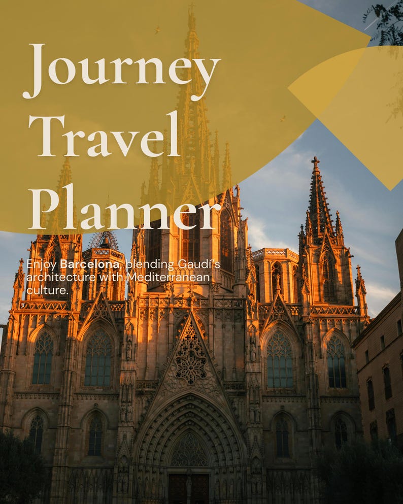 Interactive Barcelona Travel Planner, 6-Day Itinerary, Couples Trip, Budget Tracker (Digital) image 3