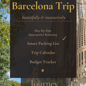 Interactive Barcelona Travel Planner, 6-Day Itinerary, Couples Trip, Budget Tracker (Digital) image 5