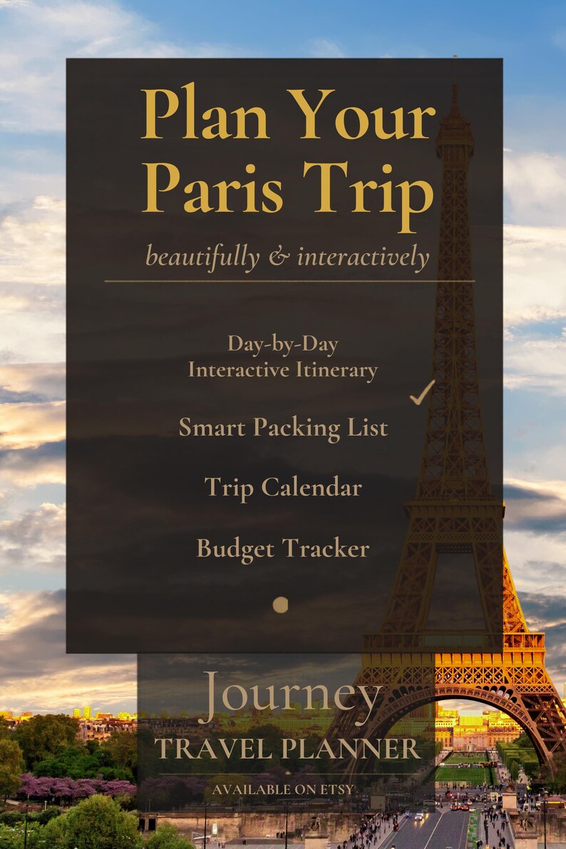 Planificador de viajes a París, itinerario interactivo para parejas (digital) imagen 5