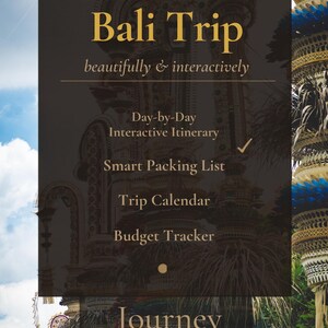 Interactive Bali Travel Planner (Digital Itinerary), Couples Trip, Budget Tracker image 5