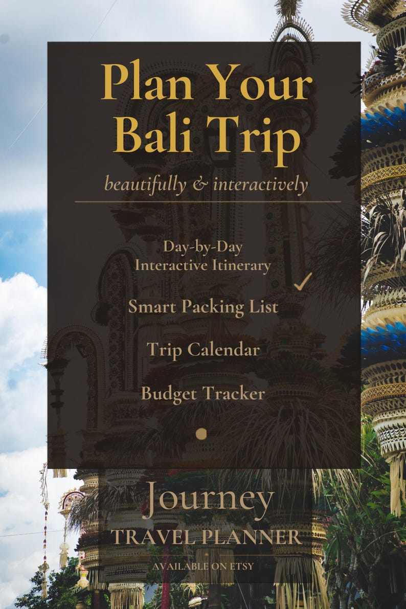 Interactive Bali Travel Planner (Digital Itinerary), Couples Trip, Budget Tracker image 5