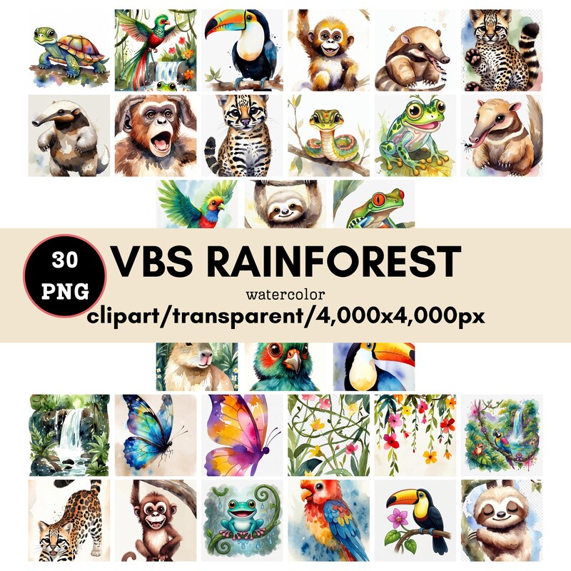 Rainforest Falls Clip Art - Etsy