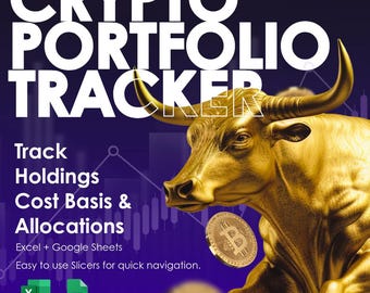 Crypto Portfolio Tracker for Excel and Google Sheets | Holdings, Cost Basis, Allocation & Performance Dashboard