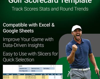 Golf Scorecard Template for Excel and Google Sheet