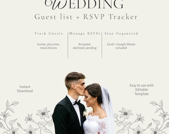 Wedding Guest List Spreadsheet for Excel and Google Sheets