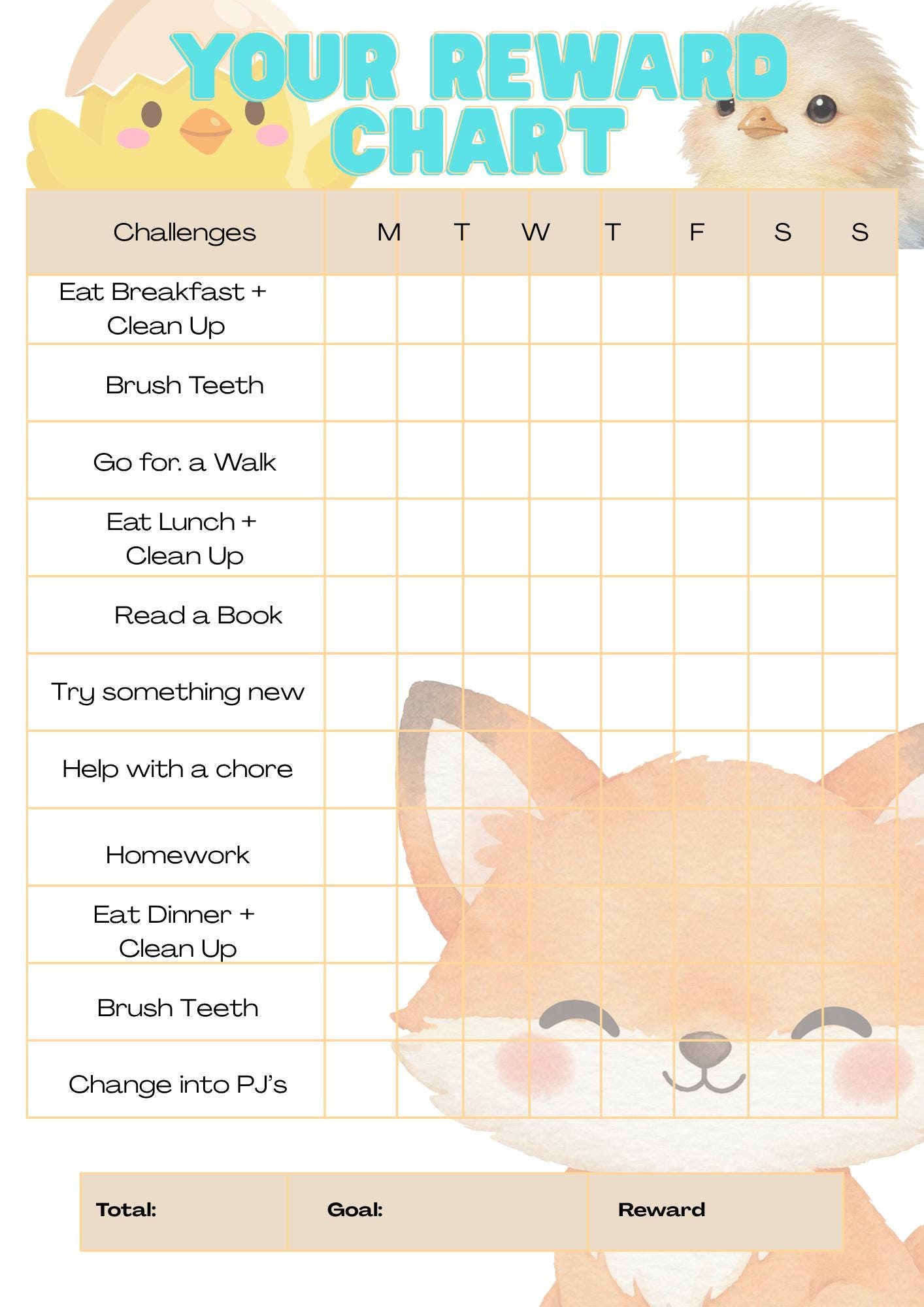 Animal Behaviour Checklists Behaviour Chart | Baby Animals - Etsy