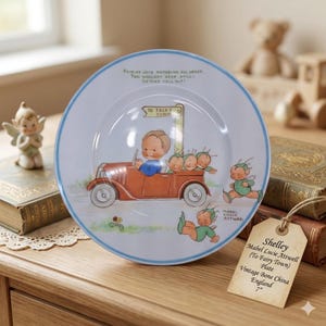 Vintage Shelley Mabel Lucie Attwell (To Fairy Town) Plate Bone China England 7"