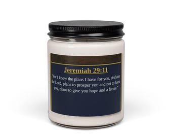 Jeremia 29:11 Schriftkerze | Christliche Soja Kerze | Hoffnung und Zukunft | Glaube Geschenk